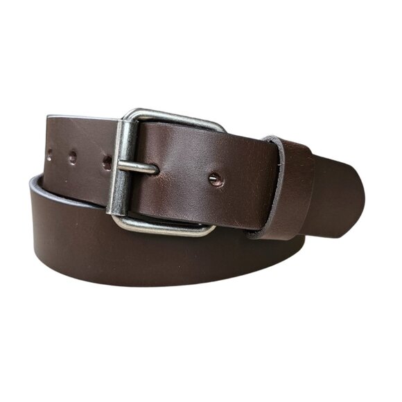 Men's Full Grain American Steer Hide Leather Brown Belt 1 1/2" Inches Wide USA - Picture 4 of 5